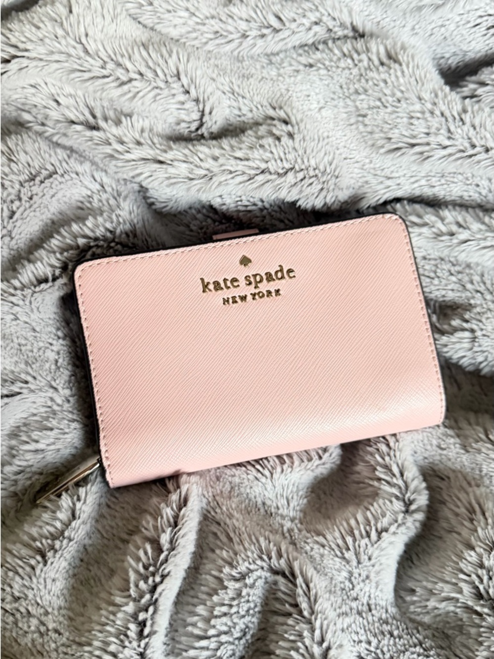kate spade New York Blush Pink Saffiano Zip Wallet